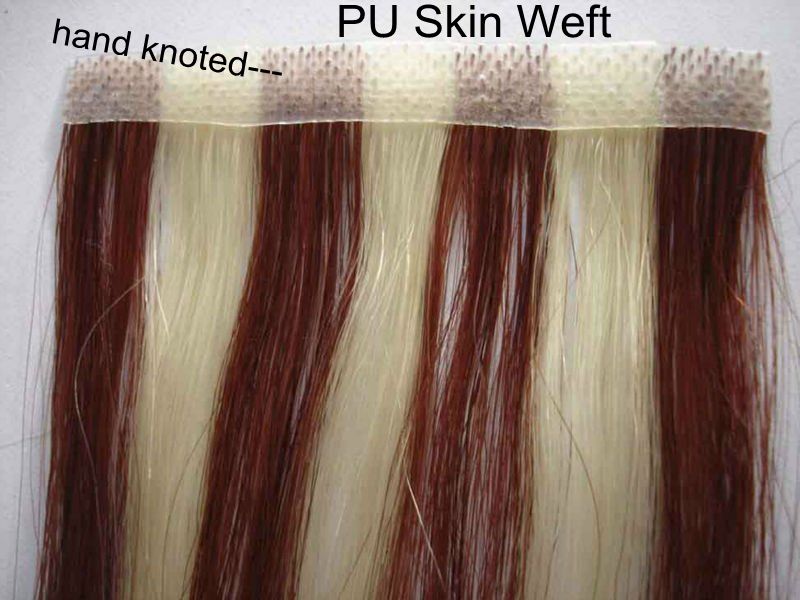 skin weft hair extension, pu hair, tape hair