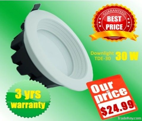 Special offer! 24.99USD for 30 watt LED downlight with 3 year guarante