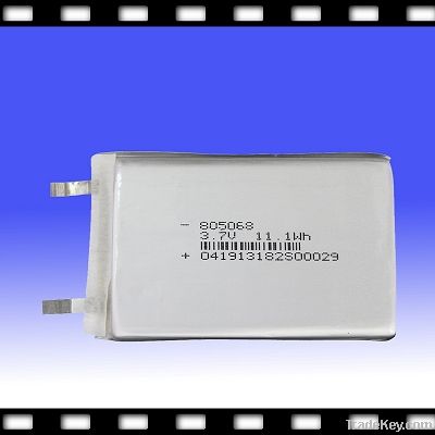 Polymer Lithium Ion Battery 3.7V 3000mAh for Power Bank(805068)