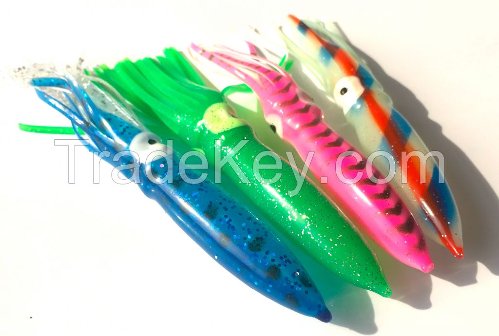 6.5" fishing squid skirt PVC fishing lure in multi colors UV additive Lumo available many sizes