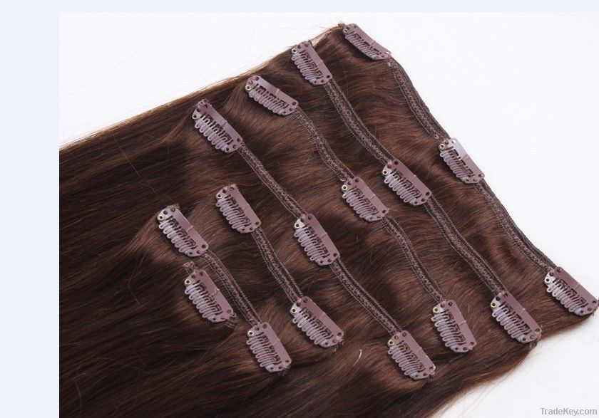 100% human hair Clip in hair extensions