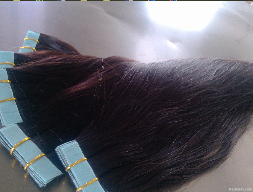 remy virgin hair tape hair extension, Brazilian/Indian hair