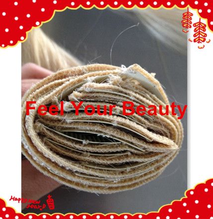 100% human hair clip in hair extension 8 pcs 613# Indian hair weaves machine weft