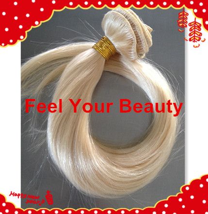 100% human hair clip in hair extension 8 pcs 613# Indian hair weaves machine weft