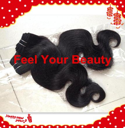 100% human hair weaves Grade 4A Body wave Natural color