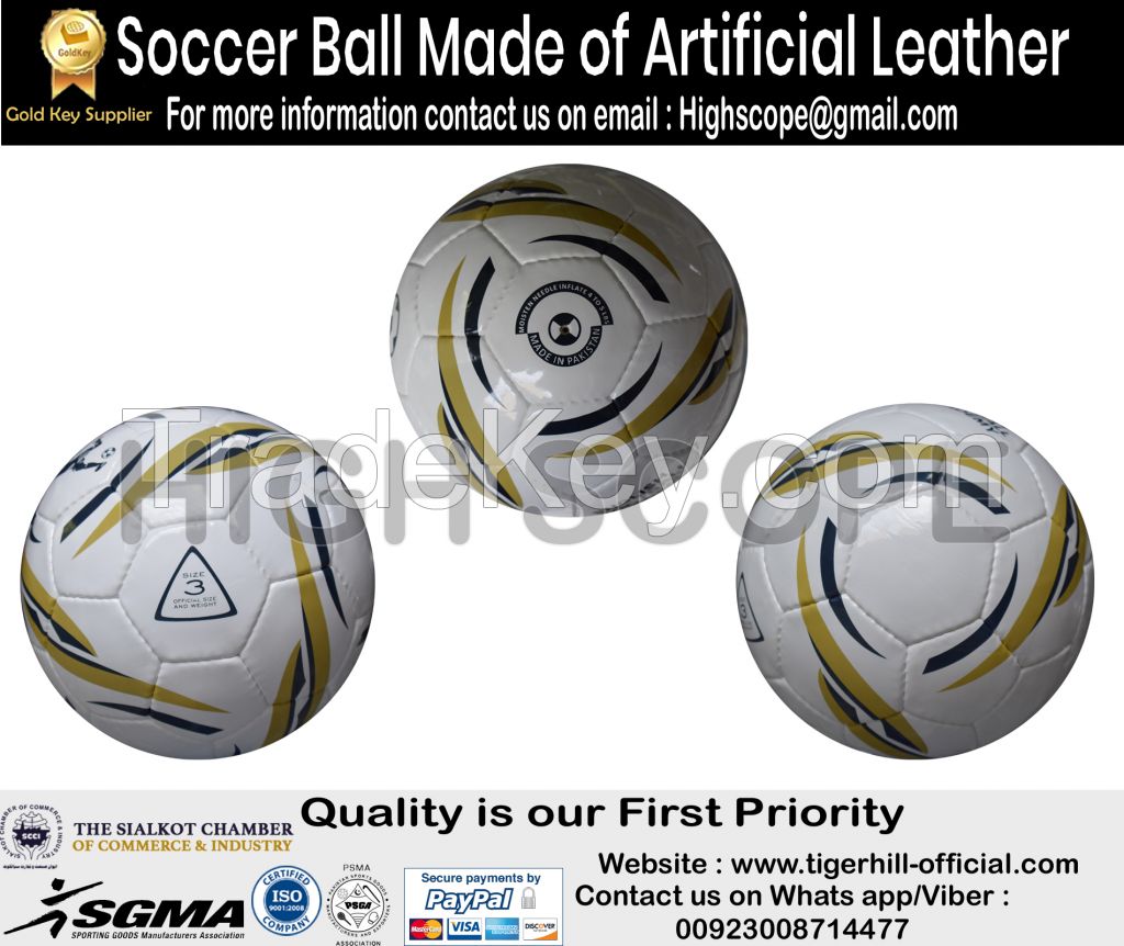 Soccer Ball made of Artificial Leather All sizes are available 