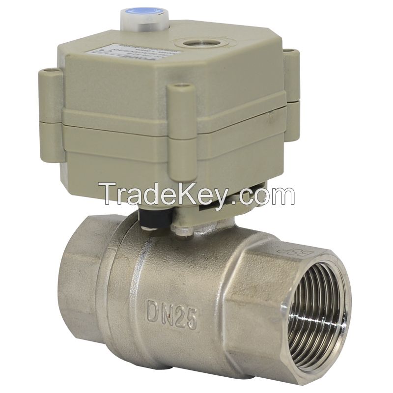 2 Way NSF61 Electric Stainless Steel Ball Valve Motorized Flow water Ball valve with manual operation