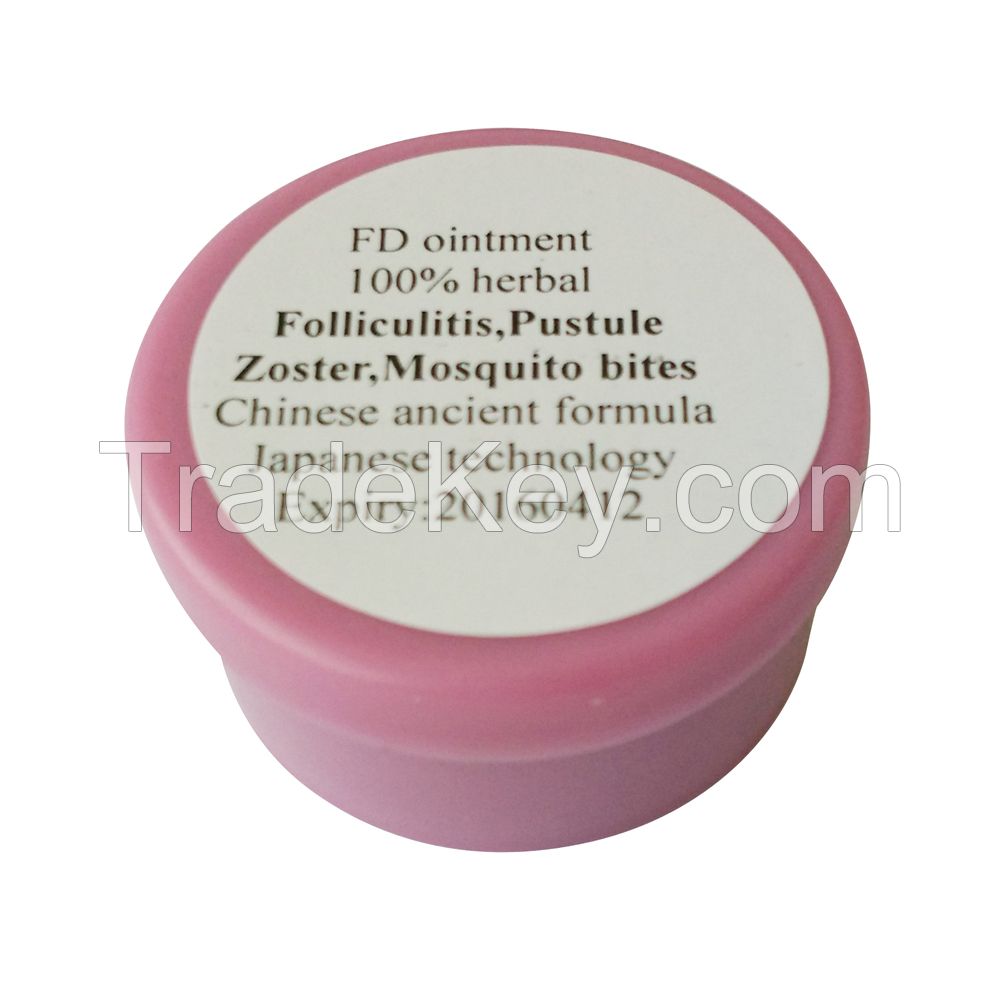 Impetigo,Folliculitis, hot tub rash,Shingles treatment: FD ointment, 100% Chinese traditional medicine, 100% herbal