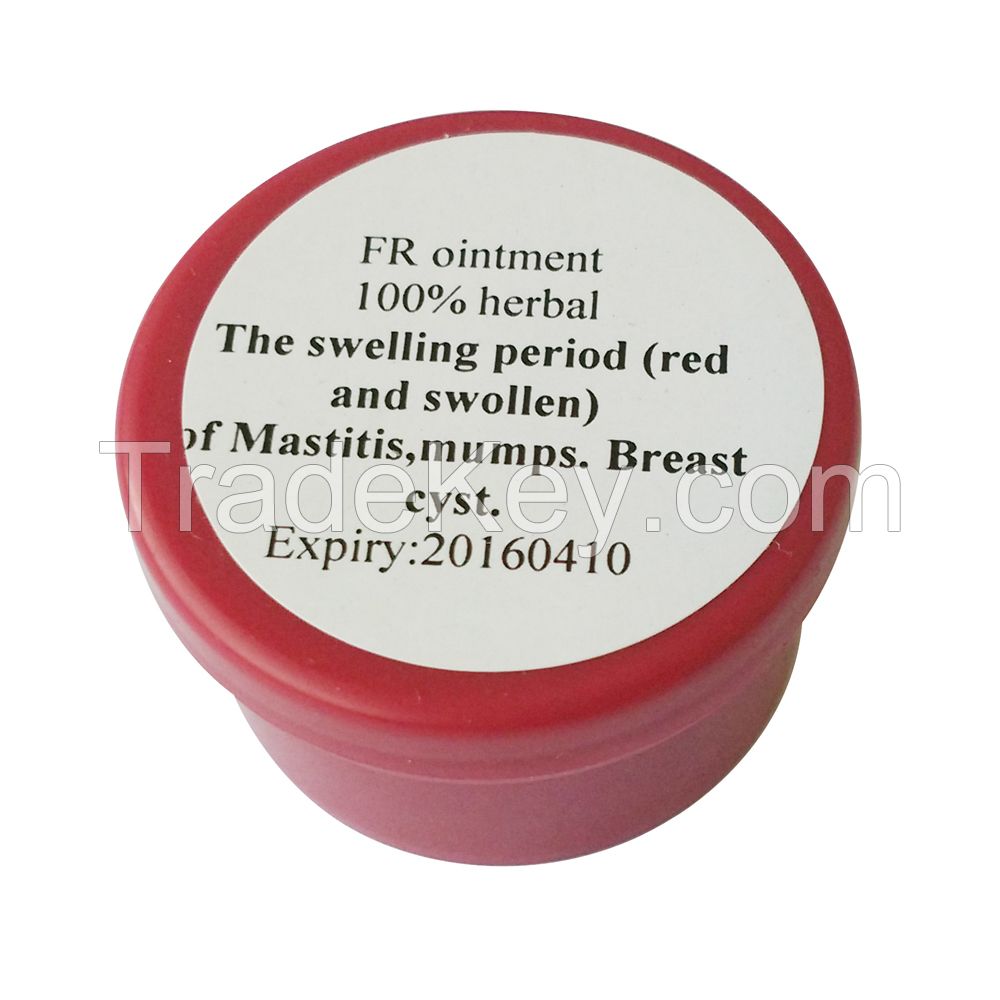 Mastitis,milk siltation, breast cyst among breast feeding women: FR ointment, 100% Chinese traditional medicine,100% CTM herbal