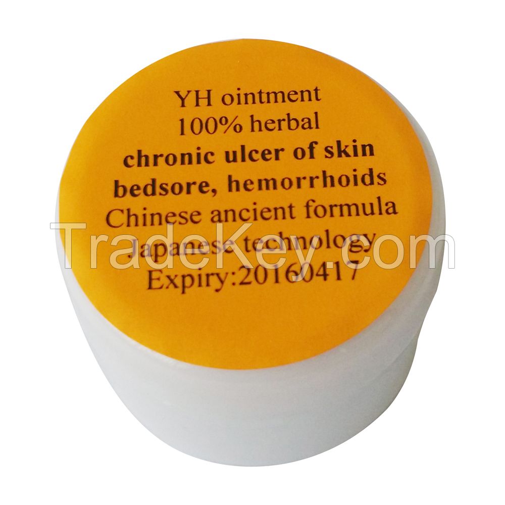 Chronic lower limb ulcer, chronic ulcer of leg treatment: YH ointment,100% Chinese traditional herbal, 100% CTM