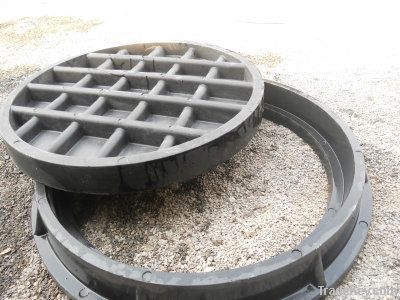 EN124 SMC/BMC black round heavy type manhole cover