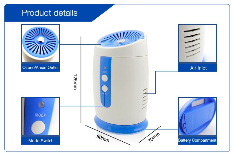 M-B70 battery operated ozone sterilizer air purifier
