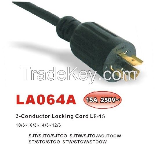 NEMA L6-20P/L6-30P/L6-15P Locking  Power Supply Cord