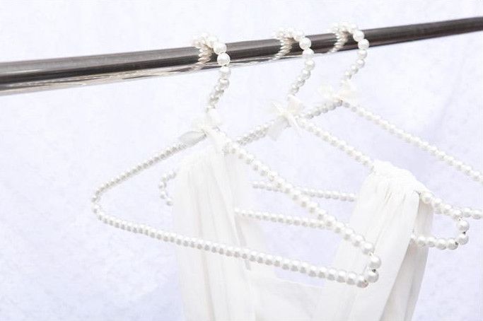 Special Pearl hanger white beads clothing support clothes hangers,Christmas,mother wife gifts, for her