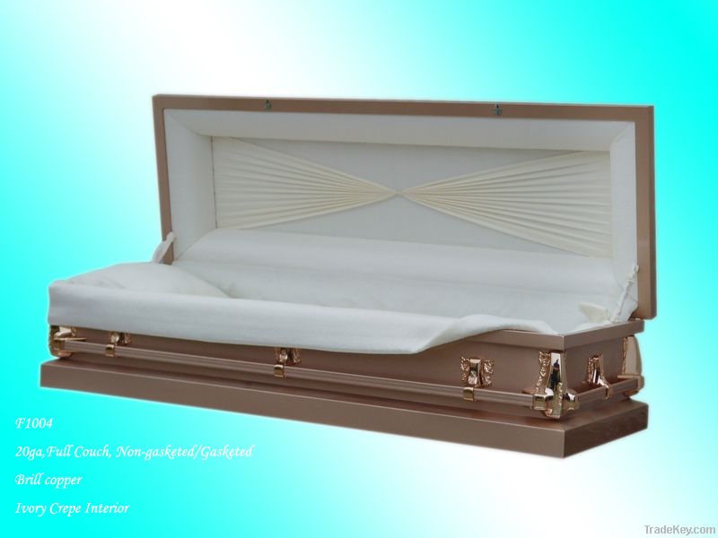 coffin steel funeral service golden casket