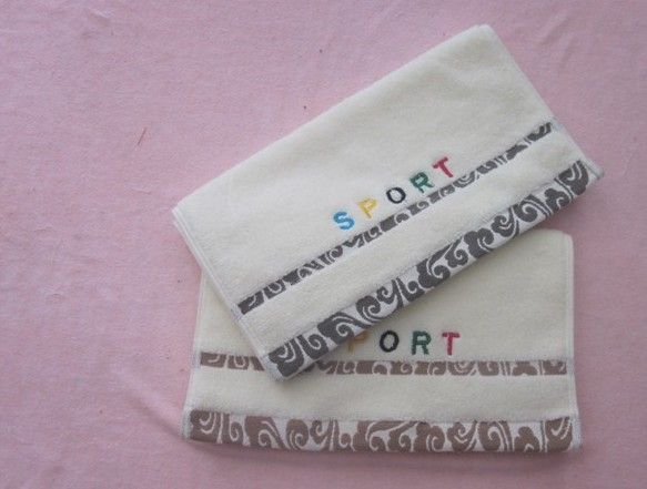 none twist embroidered sport soft hand towel