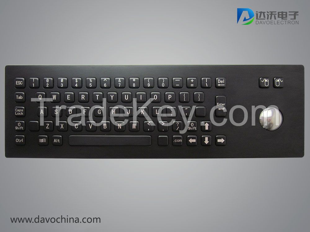 Industrial/Kiosk Stainless Steel Keyboard With 38MM Trackball