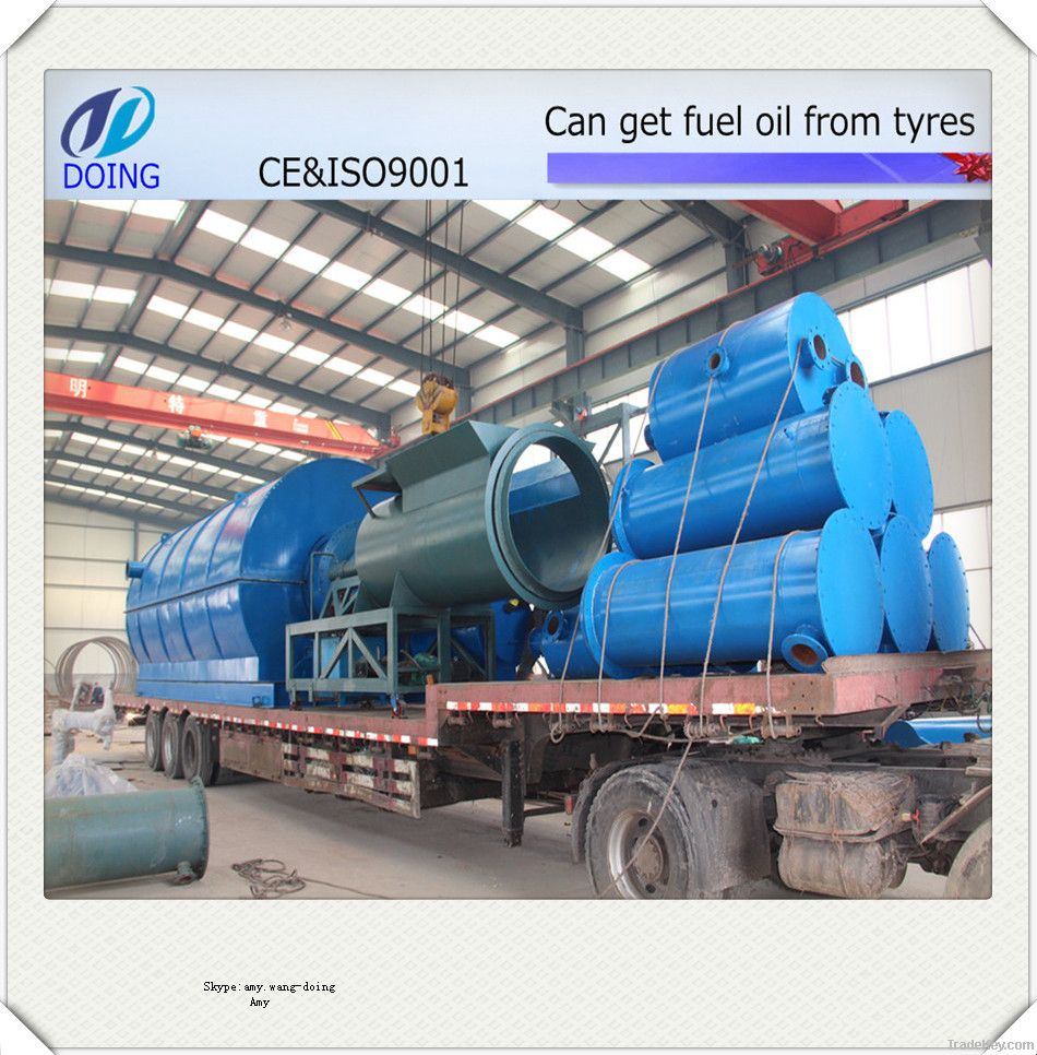 50%-55% oil yield waste tire recycling line