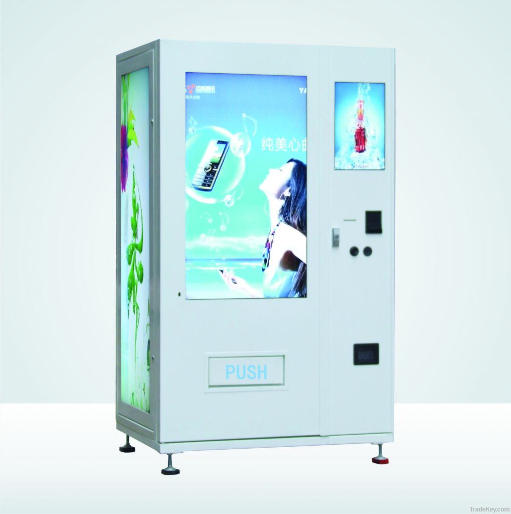 Drink Vending Machine with Advertisements player