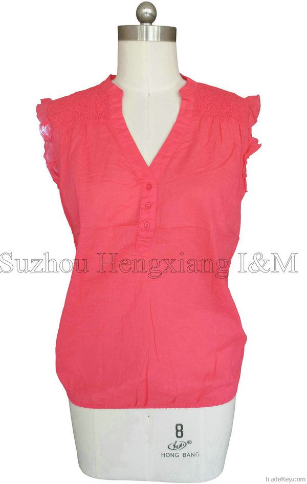 2013 New Women Cotton Fashion Blouses Sleeveless 59847