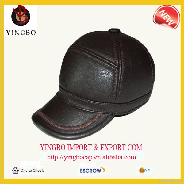 high quality winter leather hat for men