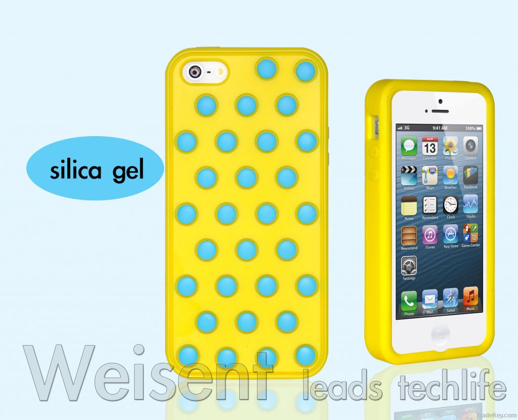 New Lovely Polka Dots Silica Gel Case Cover for Iphone5/5G
