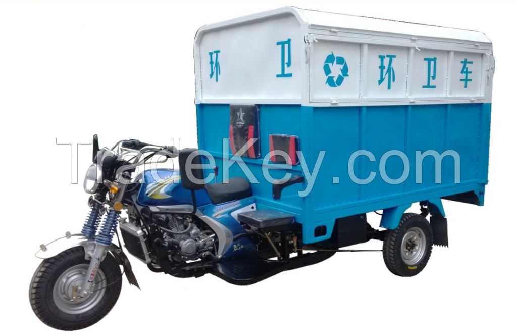 200cc Garbage Motor Tricycle for Sanitation Use with Hydraulic Dumper