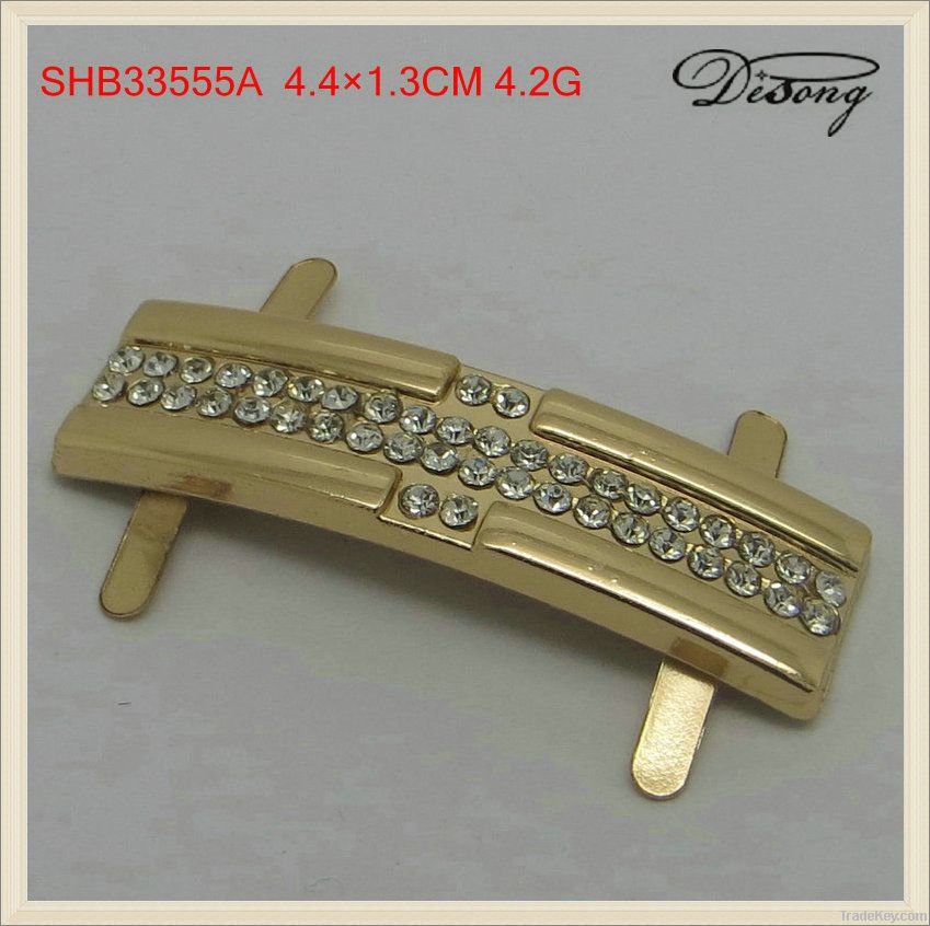 gold rhinestone metal shoe buckle