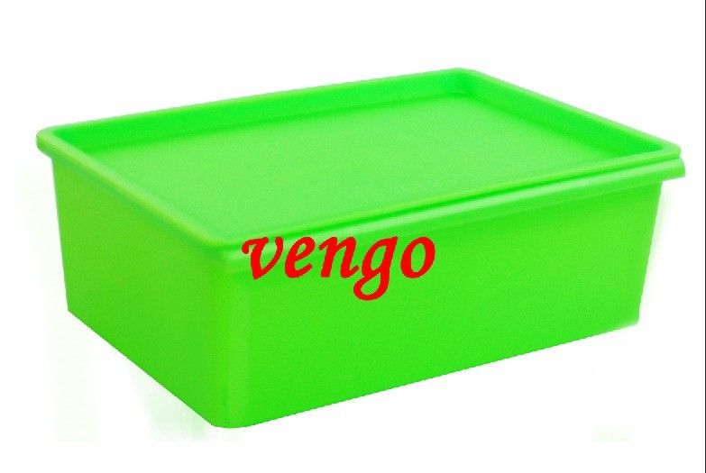 Plastic storage box with lid