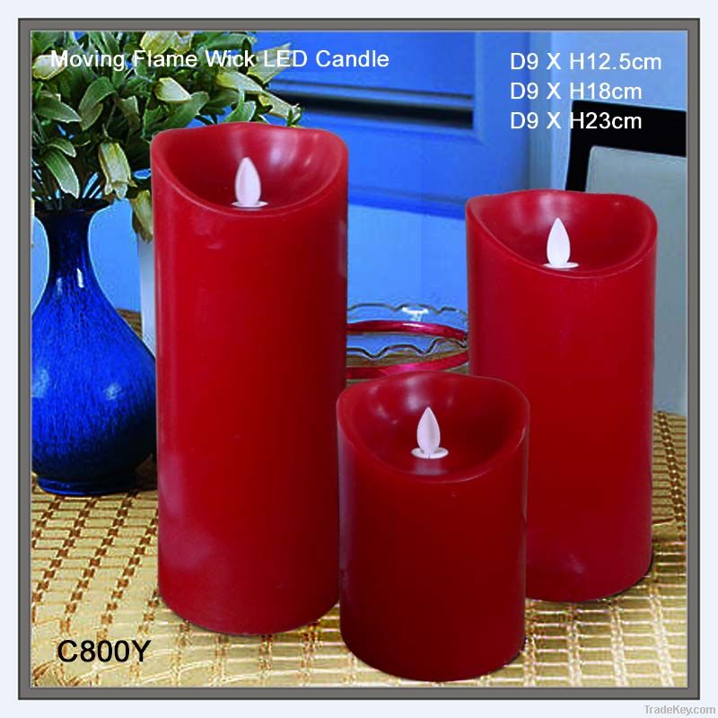 D3.5''X5''/ 7''/ 9''  Battery Operated Flameless Dancing LED Candle Moving Wick with Timer