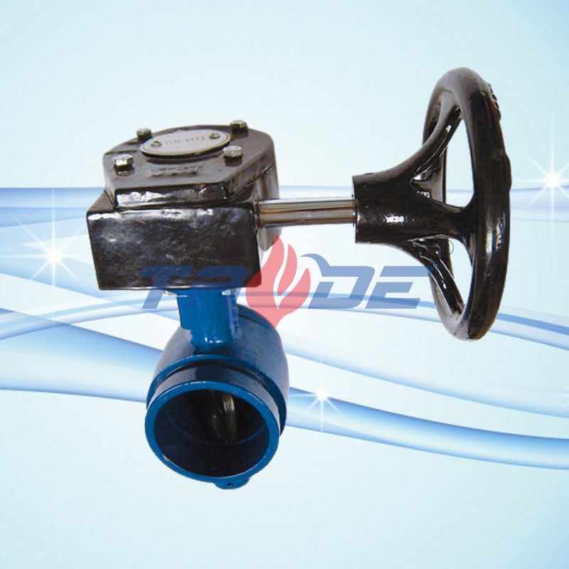 Fire protected/ Fire lock Worm Gear Grooved End Butterfly Valve