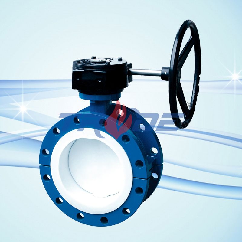 PTFE full lined butterfly valve Pneumatic corrosion resistant