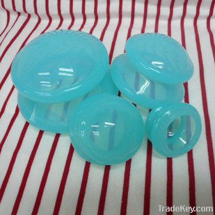 Blue transparent silicone cupping jar