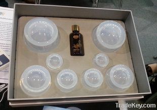 Gift set of transparent silicone cupping jar