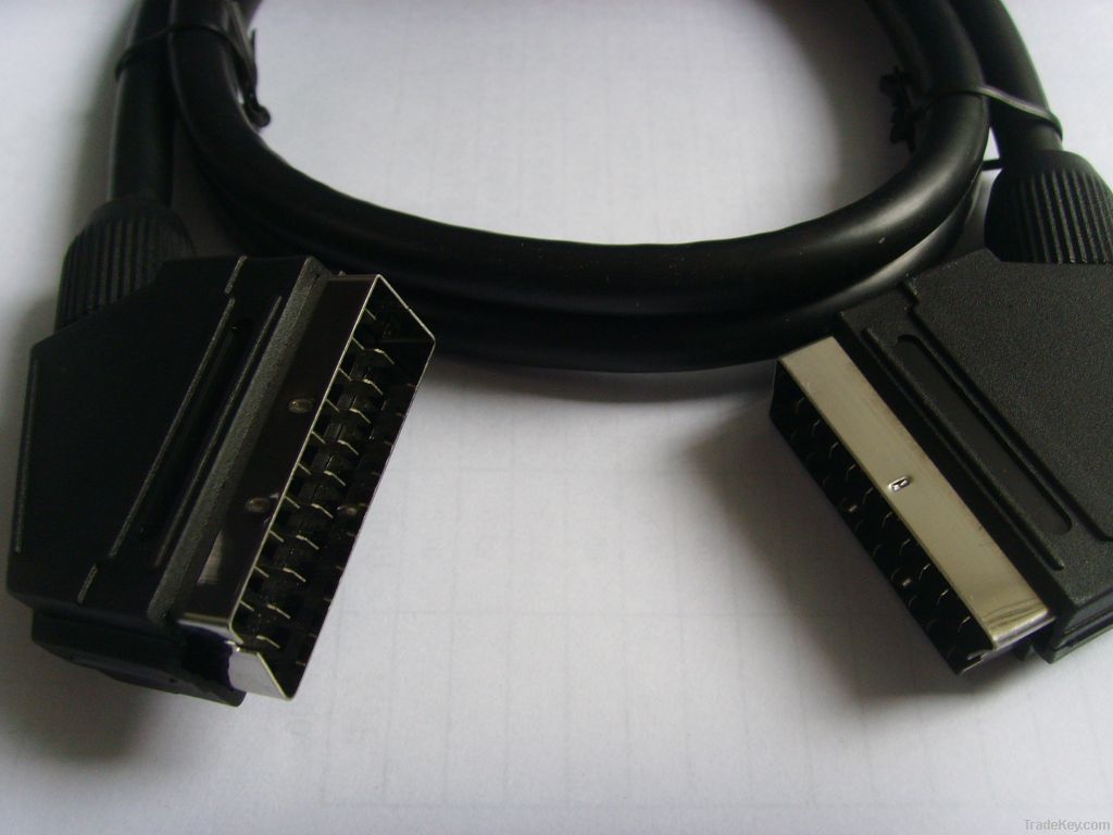 New 21Pin Cable Scart Male to Male Cable