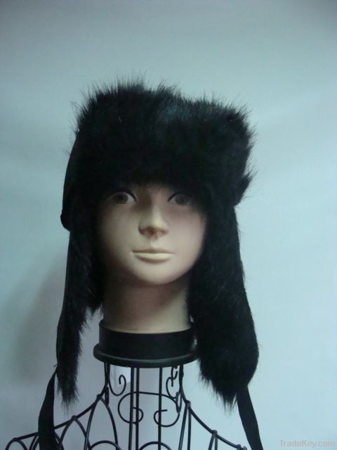 Ladies composite faux fur aviator hat