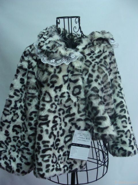 Ladies leopard print faux fur coat