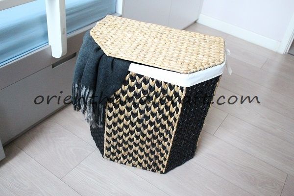 Vietnam twisted water hyacinth laundry basket set of 5