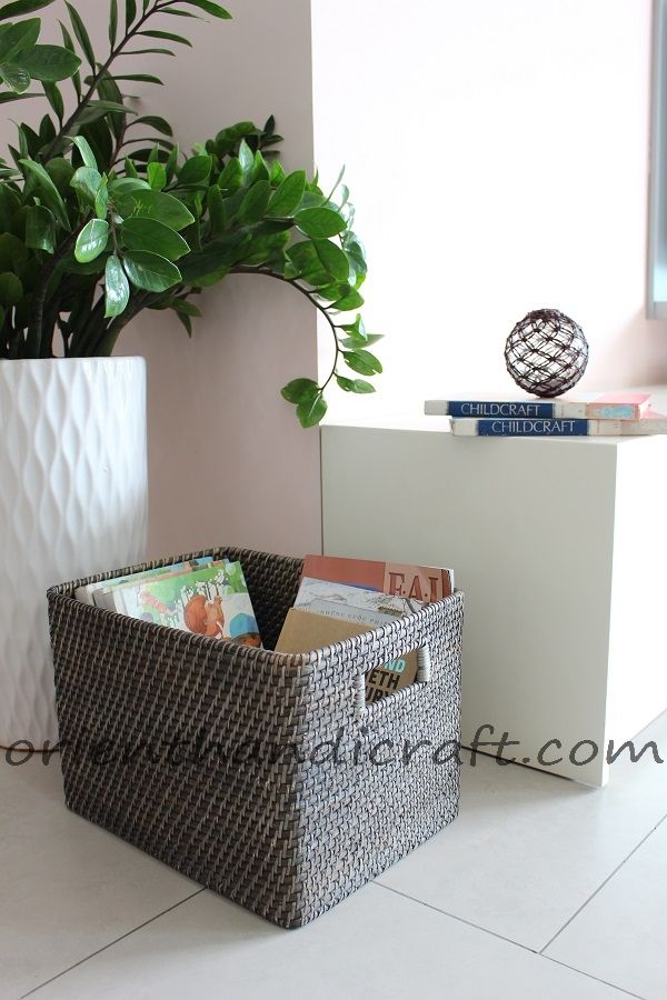 Vietnam Rattan Rectangular Book Basket