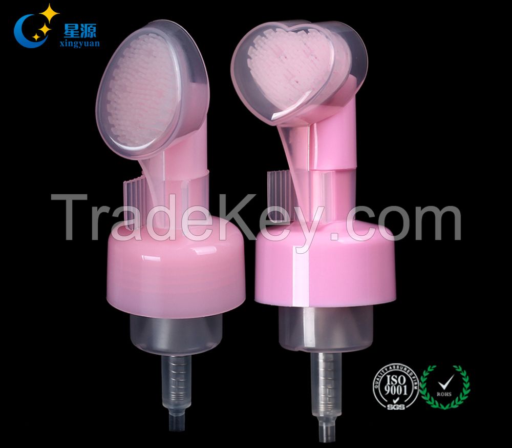 42mm foam pump with brusher for cosmetics plastic facial cleaning