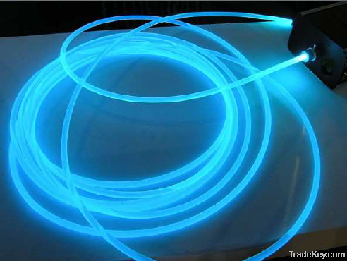 Side glow fiber for lighting decor