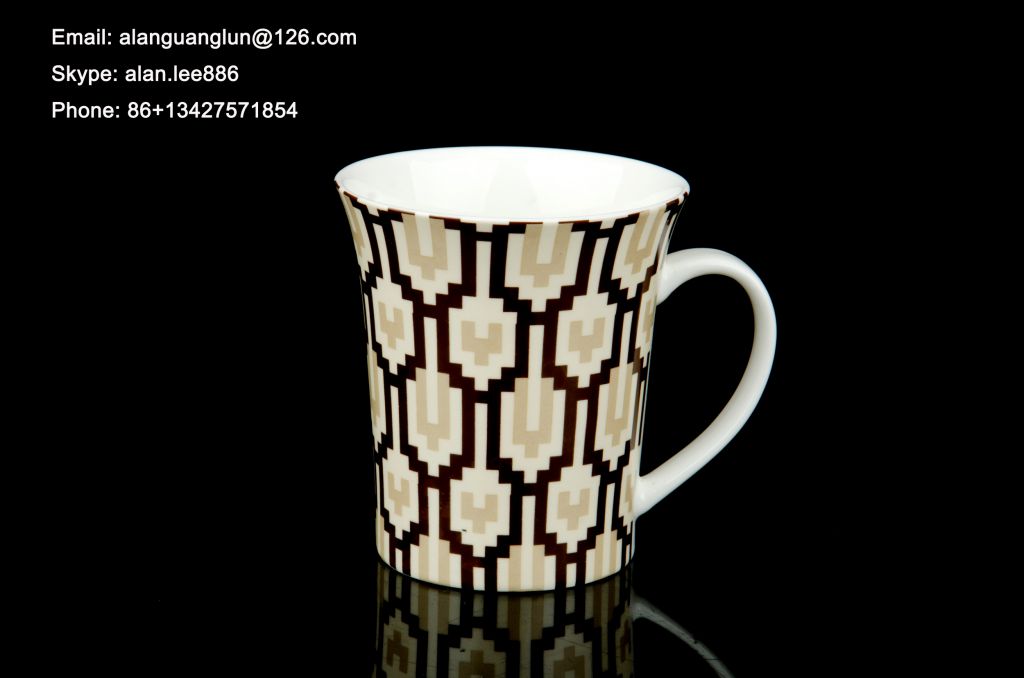 china white ceramic mug/ceramic coffee mug with flower manufacturer 