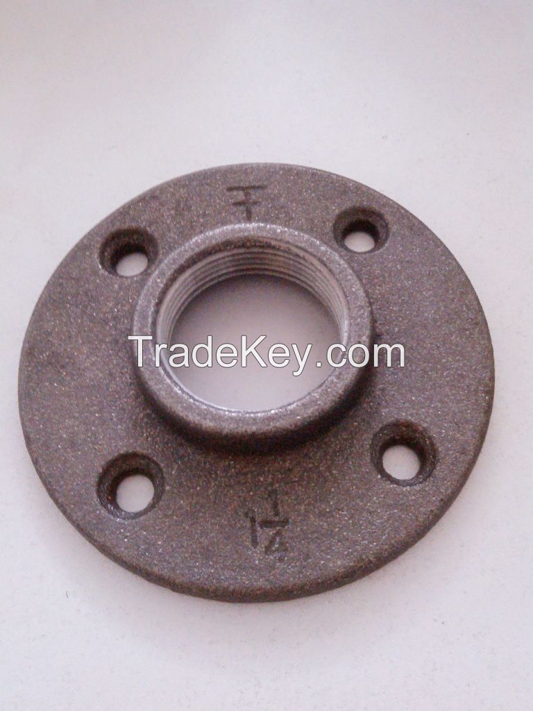 malleable cast iron black floor flange