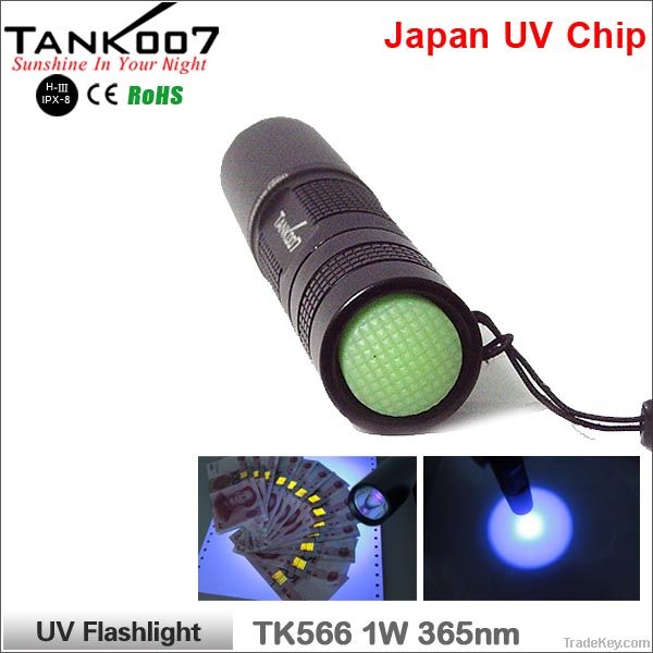 Portable 1w 365nm UV LED Torch from TANK007 (TK566)