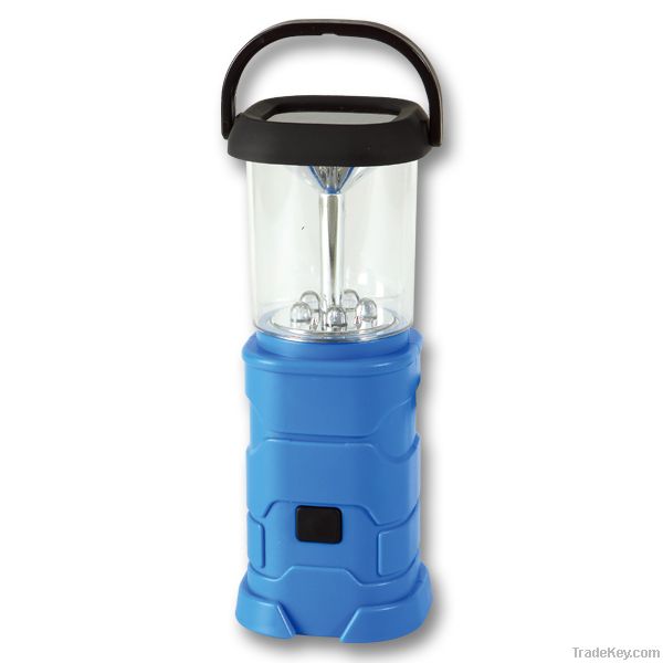 USB and dynamo powered 5 LED blue solar camping lantern