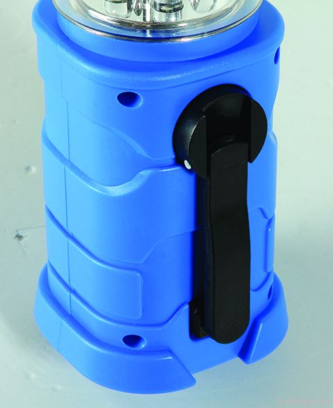 USB and dynamo powered 5 LED blue solar camping lantern