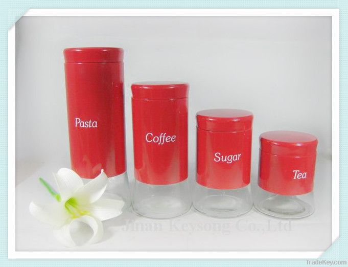 kitchen glass  food storage jars with lids