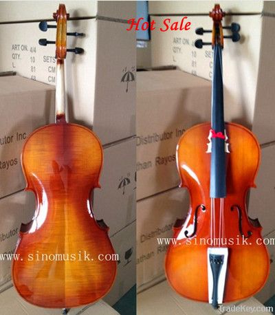 Hot Sale Cheap plywood China taixing Cello With Flame Maple Skin