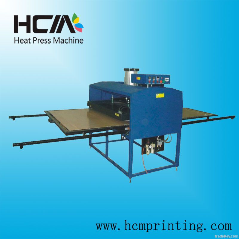 Double locations large formata pneumatic heat press machine for fabric