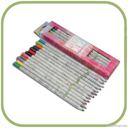 Recycled newspaper Colored pencils